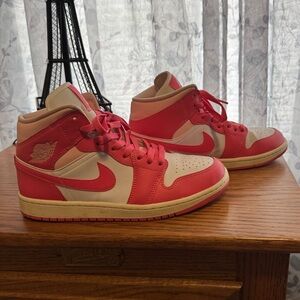 Women's Red and White Sneakers